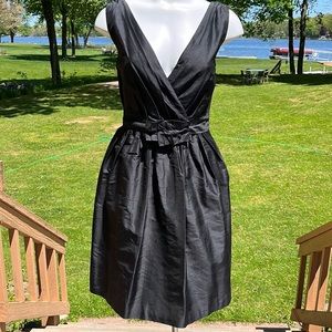 WHBM retro silk black dress 6-8